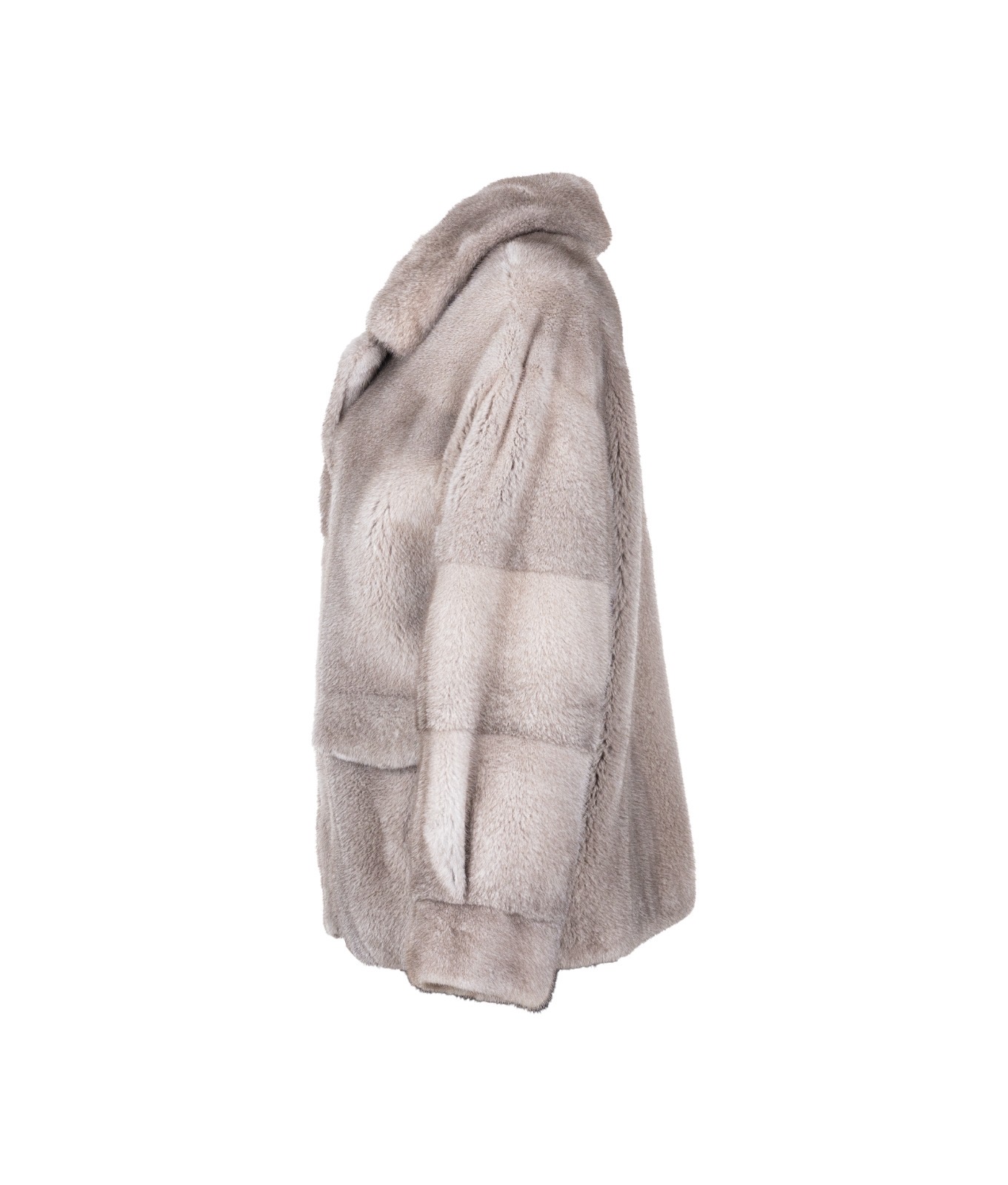 Oversize Silver Blue Renk Vizon Kürk