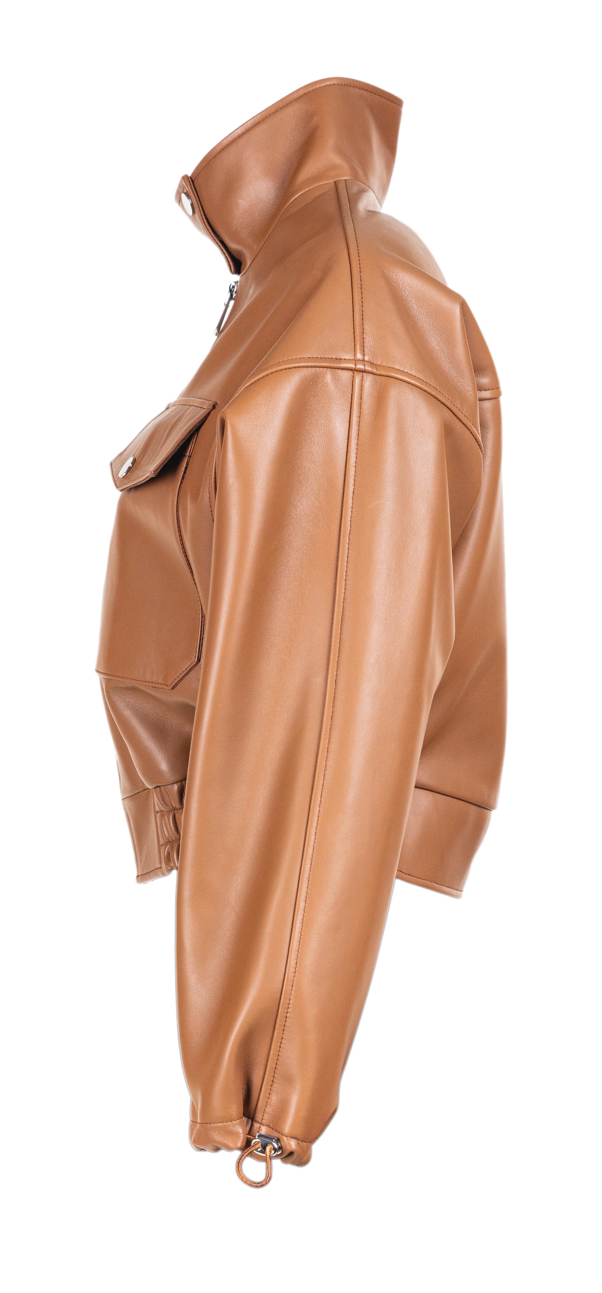 Olivia Deri Crop Bomber Ceket Olivia Deri Crop Bomber Ceket