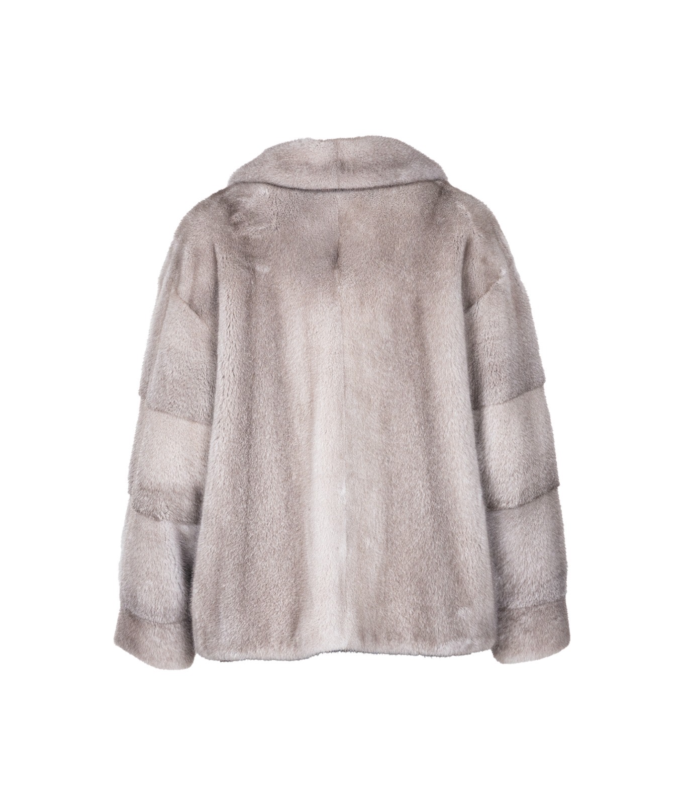 Oversize Silver Blue Renk Vizon Kürk