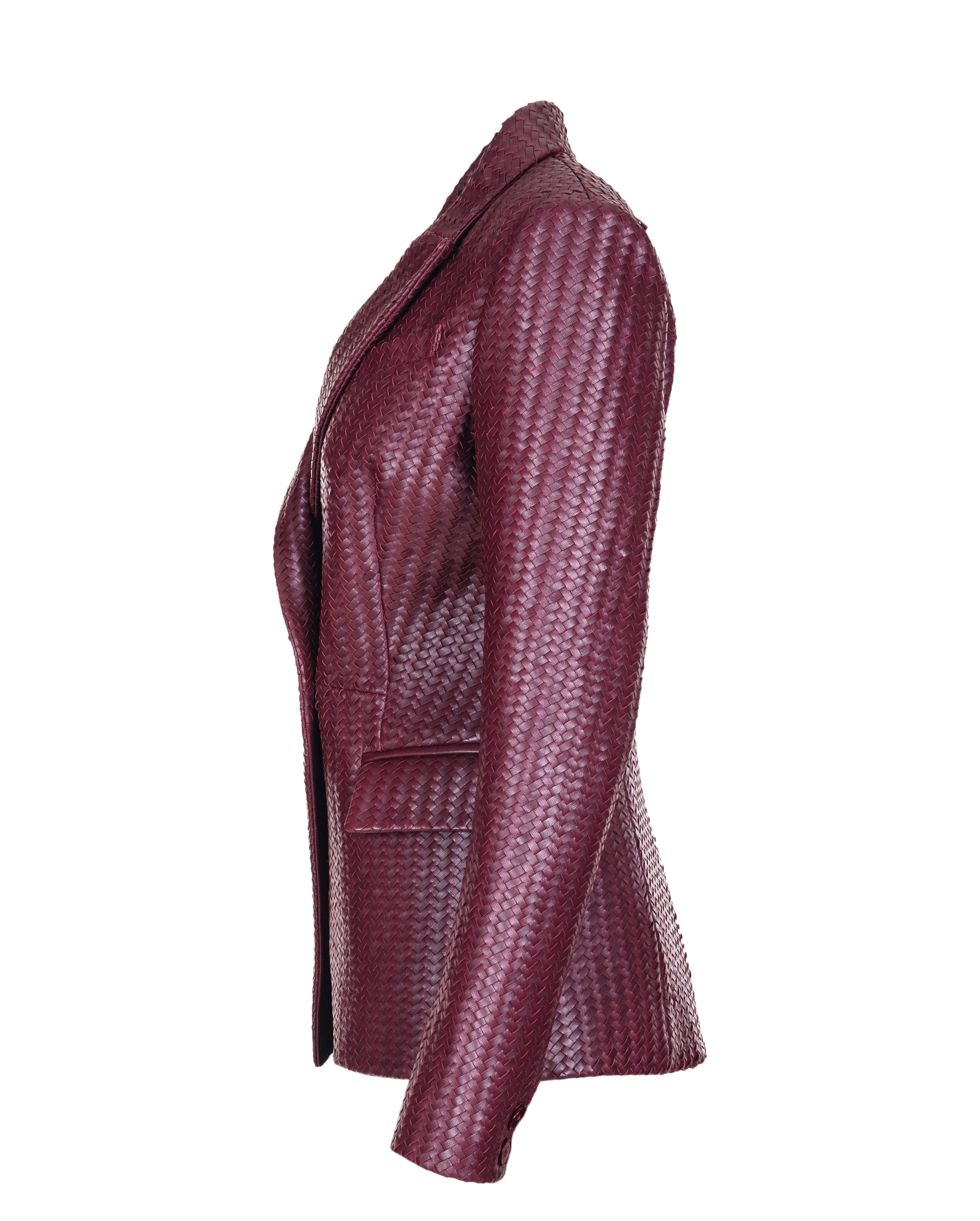 Burgundy Leather Blazer