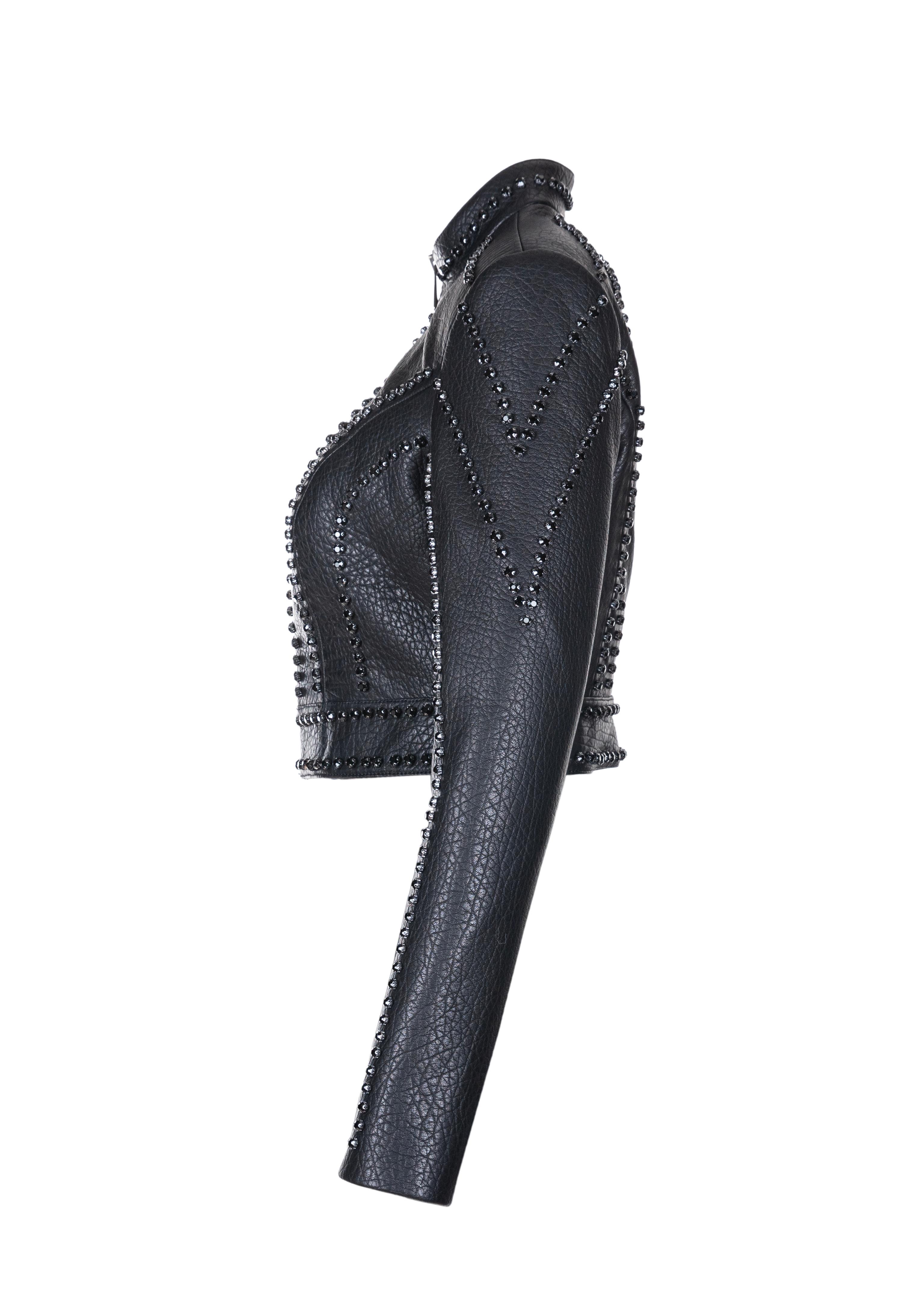 Caroline Crop Leather Jacket