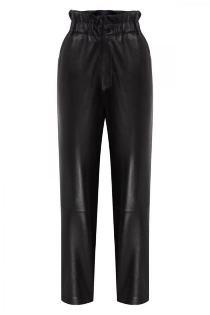 Bella Yüksek Bel Havuç Deri Pantalon