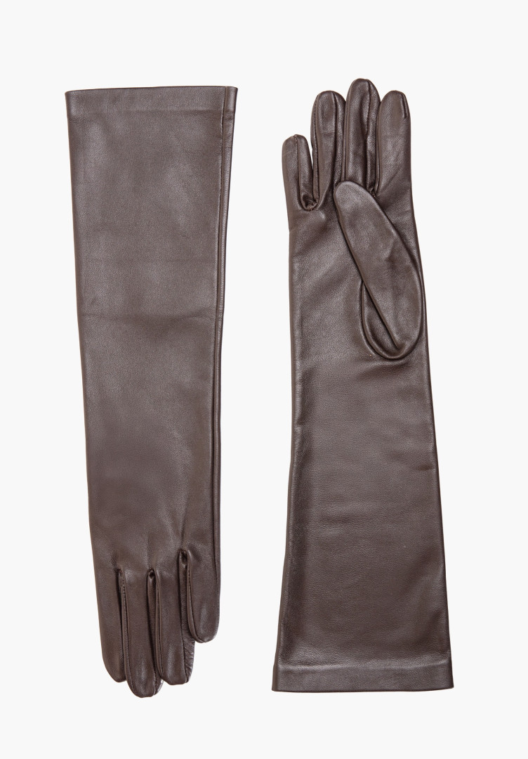 Kahverengi Kadın Uzun Deri Eldiven