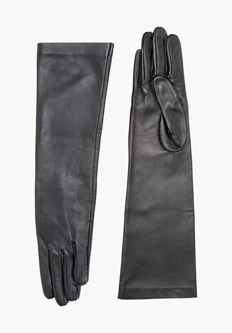 Siyah Kadın Uzun Deri Eldiven